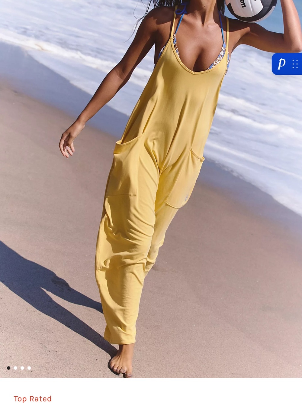 Free People FP Movement Hot Shot Onesie in Honey, size Small.
